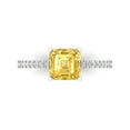 thumbnail image 1 of 2.7 ct Cushion Cut Simulated Yellow Diamond Solitaire with Simulated Diamond Accents 14K White Gold Womens Engagement Ring, 1 of 5