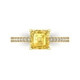 thumbnail image 1 of 2.7 ct Cushion Cut Simulated Yellow Diamond Solitaire with Simulated Diamond Accents 14K Yellow Gold Womens Engagement Ring, 1 of 7
