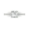 thumbnail image 1 of 2.7 ct Cushion Cut White Sapphire Solitaire with Simulated Diamond Accents 14K White Gold Womens Engagement Ring, 1 of 6