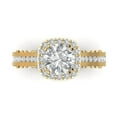 thumbnail image 1 of Clara Pucci 14K Yellow Gold 2.37ct Clear Halo Ring for Women, 1 of 8