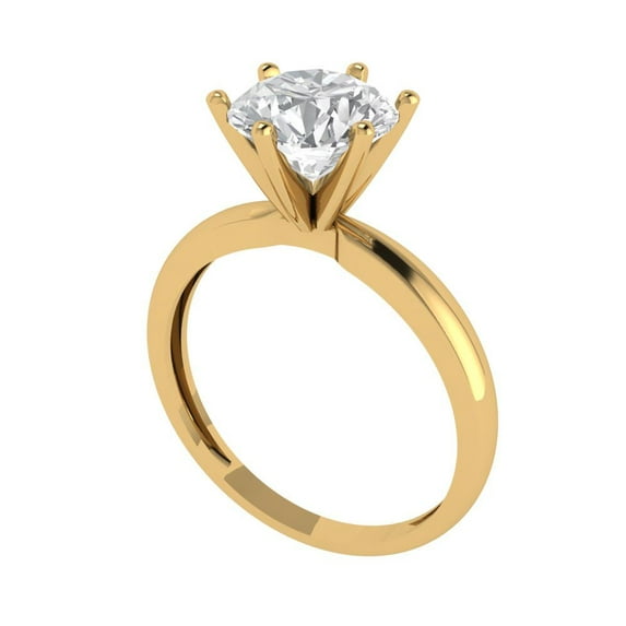 2.7 ct Round Cut Clear Crystal 18k Yellow Gold Engraving Statement Bridal Wedding Halo Designer Ring Size 9.25