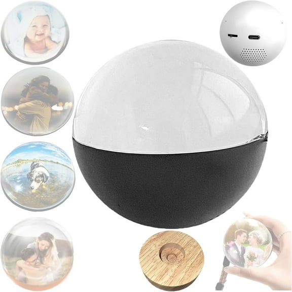 2.7 inch Memory Sphere, Memory Orb, WiFi Personalized Crystal Ball Video Player, Upload Videos and Photos Light Up Memory Sphere