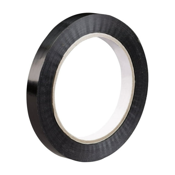 SSBM 1/2" x 60 yds. Tape LogicĀ® Black Poly Strapping Tape 2.7 Mil 90 lb 144Rolls/Case