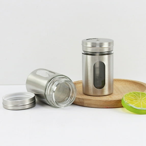 2.7 oz Stainless Steel Salt and Pepper Shakers Set for Kitchen Condiments, Cooking, BBQ, 1PCS