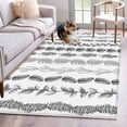 thumbnail image 1 of 2.7'x5' Area Rugs, Black Botanical Indoor Outdoor Area Rug for Living Room Bedroom, Modern Farmhouse Tropical Leaves Washable Bathroom Rugs Kitchen Floor Carpet Mats Home Decor Aesthetic, 1 of 8
