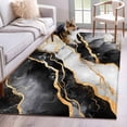 thumbnail image 1 of 2.7'x5' Area Rugs, Black Marble Indoor Outdoor Area Rug for Living Room Bedroom, Modern Luxury Golden Ink Painting Washable Bathroom Rugs Kitchen Floor Carpet Mats Home Decor Aesthetic, 1 of 8