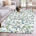 thumbnail image 1 of 2.7'x5' Area Rugs, Blue Green Eucalyptus Indoor Outdoor Area Rug for Living Room Bedroom, Spring Botanical Leaves Weeping Washable Bathroom Rugs Kitchen Floor Carpet Mats Home Decor Aesthetic, 1 of 8