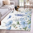 thumbnail image 1 of 2.7'x5' Area Rugs, Blue Spring Floral Indoor Outdoor Area Rug for Living Room Bedroom, Summer Botanical Butterfly Pastoral Washable Bathroom Rugs Kitchen Floor Carpet Mats Home Decor Aesthetic, 1 of 8