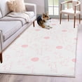 thumbnail image 1 of 2.7'x5' Area Rugs, Easter Bunny Indoor Outdoor Area Rug for Living Room Bedroom, Pink Eggs Cute Rabbits Cartoon Washable Bathroom Rugs Kitchen Floor Carpet Mats Home Decor Aesthetic, 1 of 8