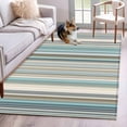 thumbnail image 1 of 2.7'x5' Area Rugs, Light Blue Striped Indoor Outdoor Area Rug for Living Room Bedroom, Farmhouse Thin Line Modern Abstract Art Washable Bathroom Rugs Kitchen Floor Carpet Mats Home Decor Aesthetic, 1 of 8