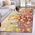 thumbnail image 1 of 2.7'x5' Area Rugs, Orange Spring Floral Indoor Outdoor Area Rug for Living Room Bedroom, Modern Oil Painted Daisy Botanical Washable Bathroom Rugs Kitchen Floor Carpet Mats Home Decor Aesthetic, 1 of 8