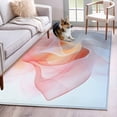thumbnail image 1 of 2.7'x5' Area Rugs, Pink Abstract Art Indoor Outdoor Area Rug for Living Room Bedroom, Modern Art Wave Washable Bathroom Rugs Kitchen Floor Carpet Mats Home Decor Aesthetic, 1 of 8