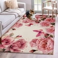 2.7'x5' Area Rugs, Pink Roses Indoor Outdoor Area Rug for Living Room ...