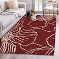 thumbnail image 1 of 2.7'x5' Area Rugs, Red Flowers Indoor Outdoor Area Rug for Living Room Bedroom, Spring Floral Botanical Modern Art Washable Bathroom Rugs Kitchen Floor Carpet Mats Home Decor Aesthetic, 1 of 8