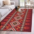 thumbnail image 1 of 2.7'x5' Area Rugs, Red Retro Boho Indoor Outdoor Area Rug for Living Room Bedroom, Vintage Ethnic Tribe Abstract Art Washable Bathroom Rugs Kitchen Floor Carpet Mats Home Decor Aesthetic, 1 of 8