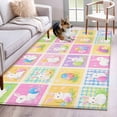 thumbnail image 1 of 2.7'x5' Area Rugs, Spring Easter Indoor Outdoor Area Rug for Living Room Bedroom, Colorful Cute Bunny Egg Checkered Washable Bathroom Rugs Kitchen Floor Carpet Mats Home Decor Aesthetic, 1 of 8