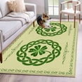 thumbnail image 1 of 2.7'x5' Area Rugs, St. Patrick's Day Indoor Outdoor Area Rug for Living Room Bedroom, Farmhouse Green Lucky Clovers Border Washable Bathroom Rugs Kitchen Floor Carpet Mats Home Decor Aesthetic, 1 of 8