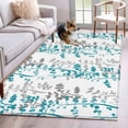 thumbnail image 1 of 2.7'x5' Area Rugs, Teal Blue Grey Botanical Indoor Outdoor Area Rug for Living Room Bedroom, Spring Floral Summer Farmhouse Washable Bathroom Rugs Kitchen Floor Carpet Mats Home Decor Aesthetic, 1 of 8