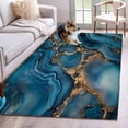 thumbnail image 1 of 2.7'x5' Area Rugs, Teal Ombre Indoor Outdoor Area Rug for Living Room Bedroom, Marble Modern Abstract Ink Painting Washable Bathroom Rugs Kitchen Floor Carpet Mats Home Decor Aesthetic, 1 of 8