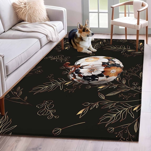 2.7'x5' Area Rugs, Thanksgiving Fall Indoor Outdoor Area Rug for Living ...