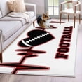 thumbnail image 1 of 2.7'x5' Area Rugs, Valentine's Day Indoor Outdoor Area Rug for Living Room Bedroom, Abstract Love Heat Heartbeat Rugby Black Washable Bathroom Rugs Kitchen Floor Carpet Mats Home Decor Aesthetic, 1 of 8