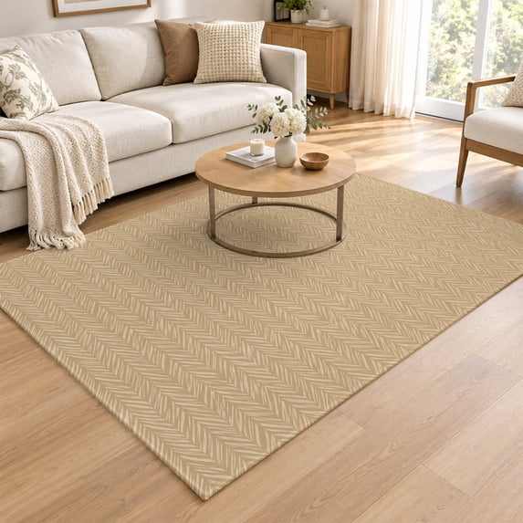 Beige Textured Runner Rug 2'7