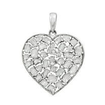 Mooneye 2.70 CTW Natural Diamond Polki Heart Shape Women Gift Pendant 925 Sterling Silver