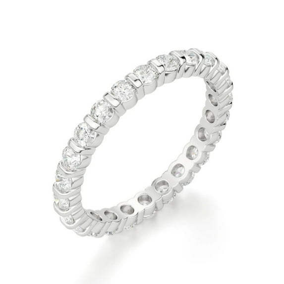 2.70 CTW Round Brilliant Cut Eternity Wedding Ring 10K White Gold