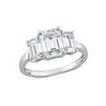 thumbnail image 1 of 2.70 Carat (Ctw) Lab-Created Three-Stone Octagon Moissanite Engagement Ring in 10K White Gold for Women, 1 of 6