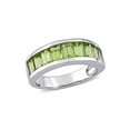 thumbnail image 1 of Gem & Harmony 2.70 Carat (Ctw) Peridot Baguette Band Ring in Sterling Silver for Women, 1 of 6