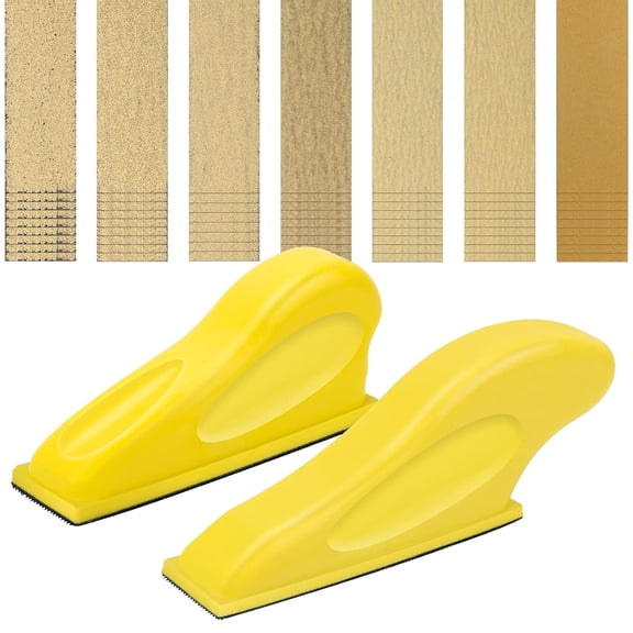 2+70 Pcs Mini Detail Sander, Finger Sanders for Wood Micro Sander for Detail Work Finger Sander for Crafts Small Projects, Include 40 60 80 120 150 220 400 Grit Sandpaper