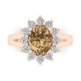 thumbnail image 1 of Halo Engagement Ring for Women - 2.72ct Simulated Champagne Diamond in 14K Rose Gold Promise Ring, 1 of 7