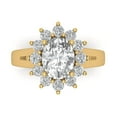 thumbnail image 1 of 2.72 ctw with Simulated Diamond Halo Accents Anniversary Ring for Women | Oval Cut Moissanite | Hyperallergenic Solid 18K Yellow Gold, 1 of 5