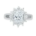 thumbnail image 1 of 2.72 ct Oval Cut Natural Aquamarine with Simulated Diamond Halo Accents 18K White Gold Womens Engagement Ring, 1 of 6