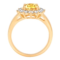 2.72 ct Oval Cut Natural Citrine Halo Engagement Ring for Women in 18K Yellow Gold