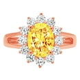 thumbnail image 1 of 2.72 ct Oval Cut Natural Citrine with Simulated Diamond Halo Accents 14K Rose Gold Womens Engagement Ring, 1 of 4