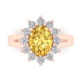 thumbnail image 1 of 2.72 ct Oval Cut Natural Citrine with Simulated Diamond Halo Accents 18K Rose Gold Womens Engagement Ring, 1 of 5
