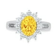 thumbnail image 1 of 2.72 ct Oval Cut Natural Citrine with Simulated Diamond Halo Accents 18K White Gold Womens Engagement Ring, 1 of 4