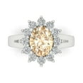 thumbnail image 1 of 2.72 ct Oval Cut Natural Morganite with Simulated Diamond Halo Accents 18K White Gold Womens Engagement Ring, 1 of 5