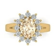 thumbnail image 1 of 2.72 ct Oval Cut Natural Morganite with Simulated Diamond Halo Accents 18K Yellow Gold Womens Engagement Ring, 1 of 5
