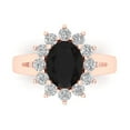 thumbnail image 1 of 2.72 ct Oval Cut Natural Onyx with Simulated Diamond Halo Accents 18K Rose Gold Womens Engagement Ring, 1 of 5