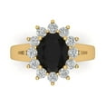 thumbnail image 1 of 2.72 ct Oval Cut Natural Onyx with Simulated Diamond Halo Accents 18K Yellow Gold Womens Engagement Ring, 1 of 5