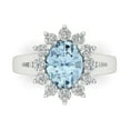 thumbnail image 1 of Clara Pucci 14K White Gold 2.72ct SkyBlueTopaz Halo Ring for Women, 1 of 7