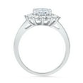 thumbnail image 1 of 2.72 ct Oval Cut Natural Swiss Blue Topaz Halo Engagement Ring for Women in 18K White Gold, 1 of 2