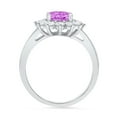 thumbnail image 1 of 2.72 ct Oval Cut Simulated Alexandrite Halo Engagement Ring for Women in 14K White Gold, 1 of 2