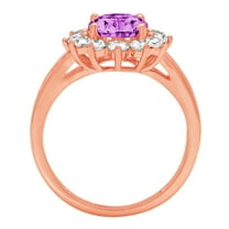 2.72 ct Oval Cut Simulated Alexandrite Halo Engagement Ring for Women in 18K Rose Gold