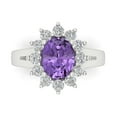 thumbnail image 1 of 2.72 ct Oval Cut Simulated Alexandrite Halo Engagement Ring for Women in 18K White Gold, 1 of 5