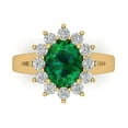 thumbnail image 1 of 2.72 ct Oval Cut Simulated Emerald with Simulated Diamond Halo Accents 14K Yellow Gold Womens Engagement Ring, 1 of 5