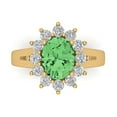 thumbnail image 1 of Clara Pucci 14K Yellow Gold 2.72ct Green Halo Ring for Women, 1 of 7