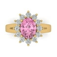 thumbnail image 1 of Clara Pucci 14K Yellow Gold 2.72ct Pink Halo Ring for Women, 1 of 7